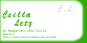 csilla letz business card